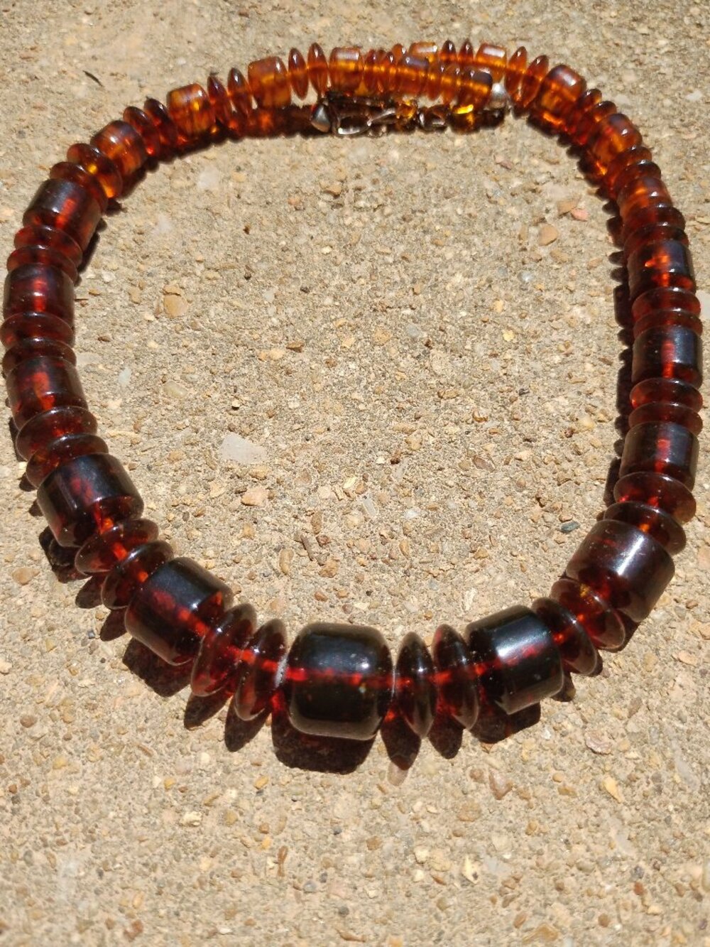 Jay King Mine find Barrel Shaped Baltic Amber Bead 925 Sterling Silver Necklace - Picture 8 of 10